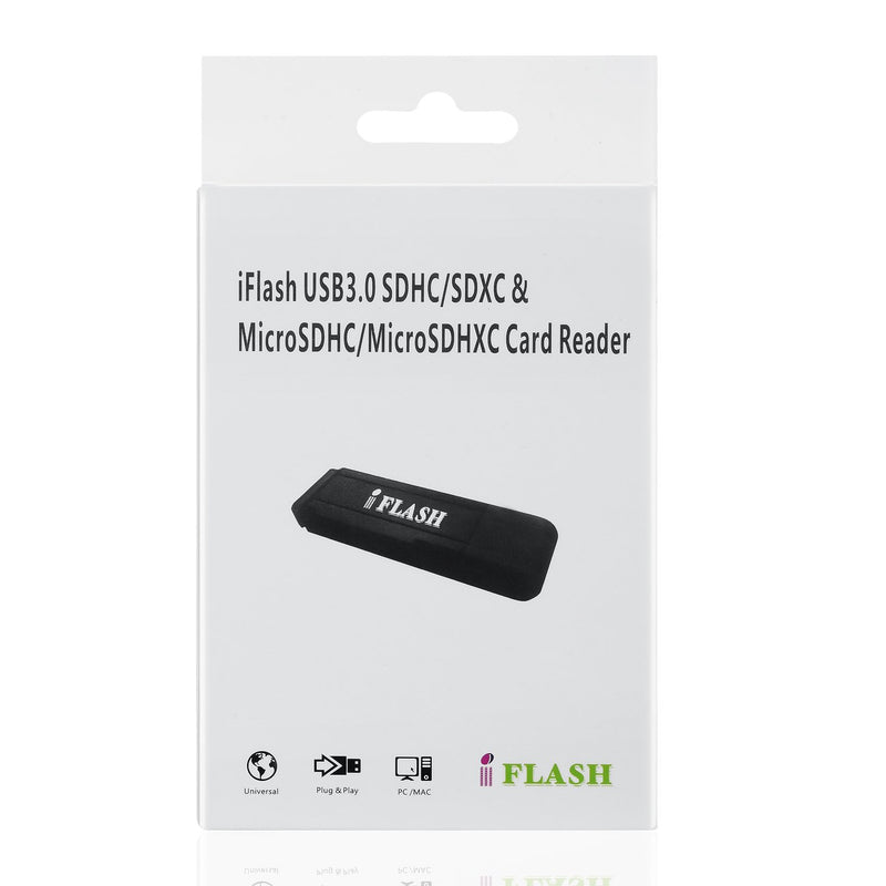 [2 Pack] iFlash USB 3.0 Dual Slot MicroSD - MicroSDHC - MicroSDXC - SDHC - SDXC Card Reader/Writer - Support SanDisk Kingston 256GB 128GB 64GB 32GB UHS-I Micro SDXC SDHC, Ultra/Extreme Speed 2 Pack