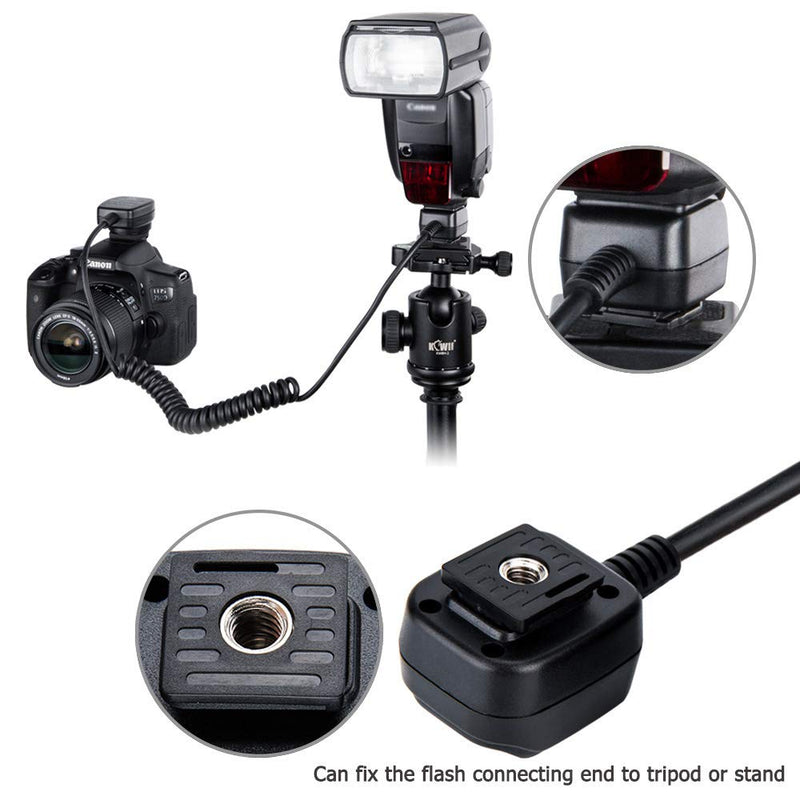 [AUSTRALIA] - Flash TTL Cord JJC Off-Camera Flash Hot Shoe Cord for Canon R5 R6 RP R T8i T7 T7i T6 T6i T6s T5 T5i SL3 SL2 90D 80D 77D 6D Mark II 5D Mark IV M50 M6,etc Replaces Canon OC-E3 Cord -1.3m 