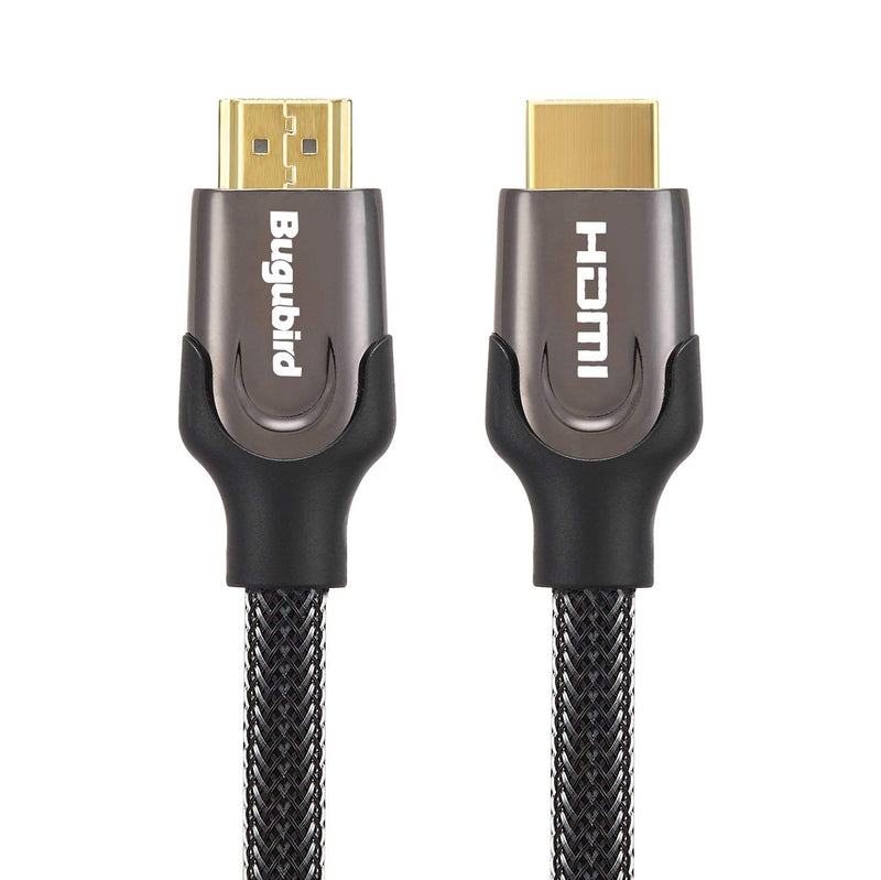 4K HDMI Cable 10 ft - Bugubird Ultra HD & High Speed 18Gbps HDMI2.0 CL3 Support 4K @60Hz 3D 2160P 1080P HDR ARC and Ethernet - Nylon Braided Cord 10ft/3m black