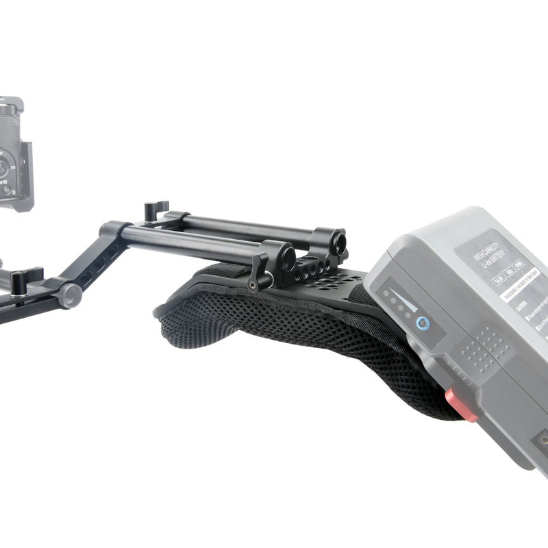 NICEYRIG Shoulder Pad with Rail Raiser /15mm Rods for Shoulder Rig System Video Camera DSLR Camcorders