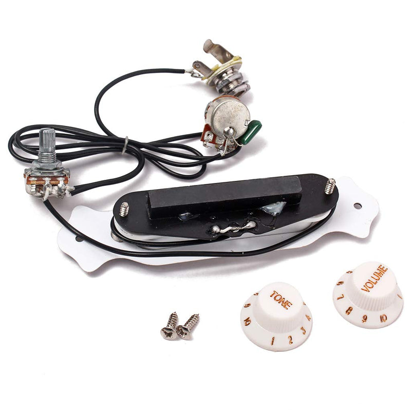 Alnicov White Sound Hole Magnetic Pickup with Tone Volume Knobs for 6 String Folk Acoustic or Electric Guitar