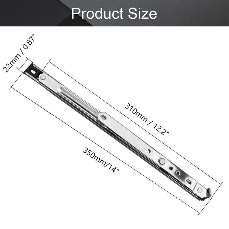 MroMax 14Inch Casement/Hanging Window Hinge and 202 Stainless Steel Silver Tone 1PCS