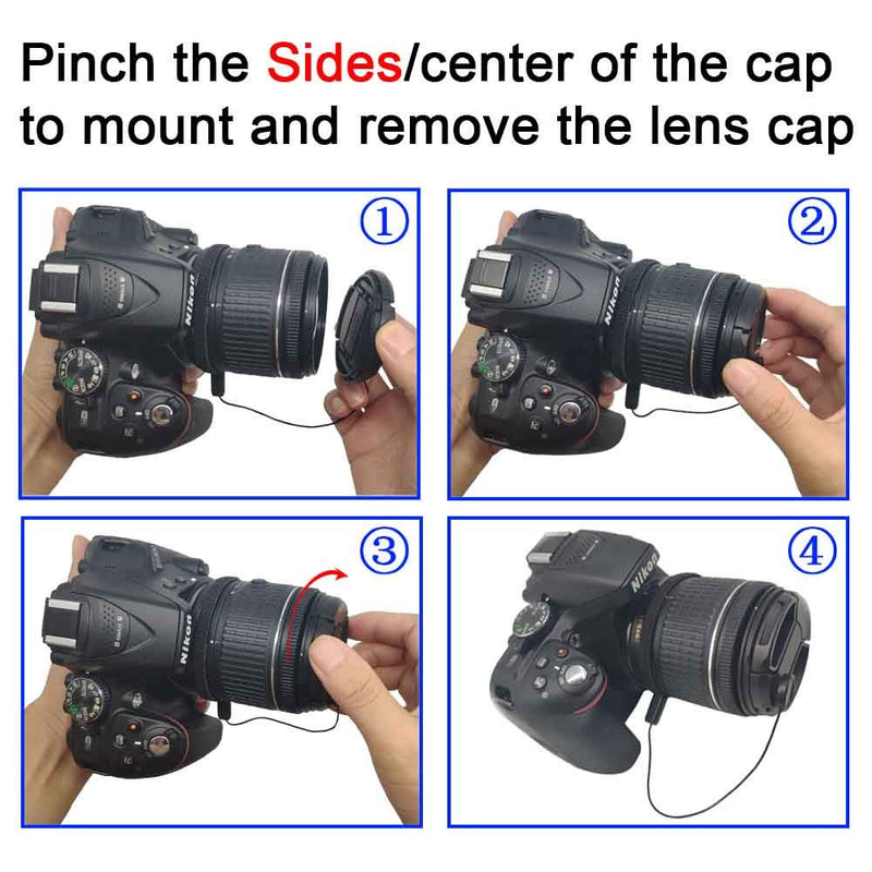72mm Lens Cap Cover with Keeper for AF-S 18-200mm f/3.5-5.6G VR II Lens for Nikon D90 D80 D40 D7000 D7100 D7200 D5100 D3100 DSLR Camera,ULBTER Snap-on Lens Cap & Lens Cover Leash -2 Pack