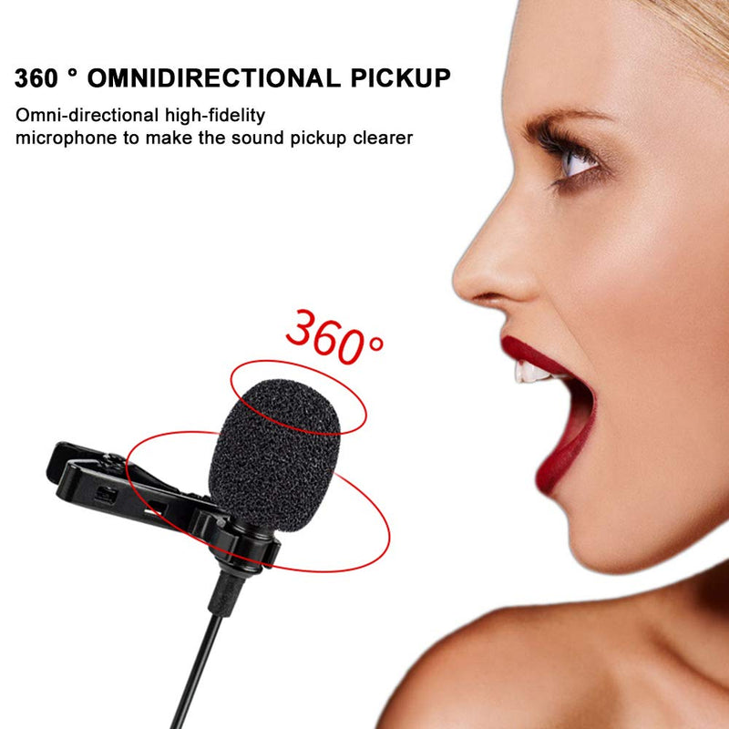 [AUSTRALIA] - Microphone for iPhone, Professional Microphone Grade Lavalier Lapel Omnidirectional Microphone Phone Audio Video Recording Lavalier Condenser Microphone (iOS 1.5m) (4.92ft)1.5m for Ios 