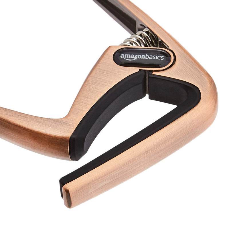 AmazonBasics Zinc Alloy Guitar Capo for Ukulele and Banjo, Copper