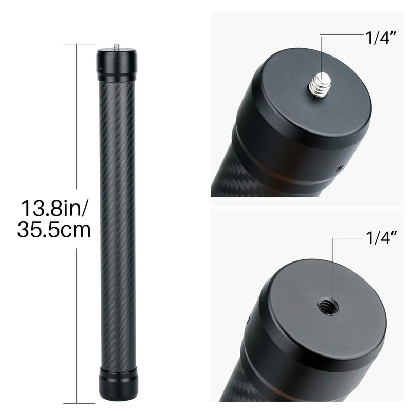 AgimbalGear DH10 Carbon Fiber Extension Monopod Pole Rod Extendable Stick 1/4'' 3/8'' Thread Compatible for DJI Ronin S Moza Air Cross FeiyuTech AK4000 Zhiyun Crane 2 Smooth 4 Stabilizer Gimbal