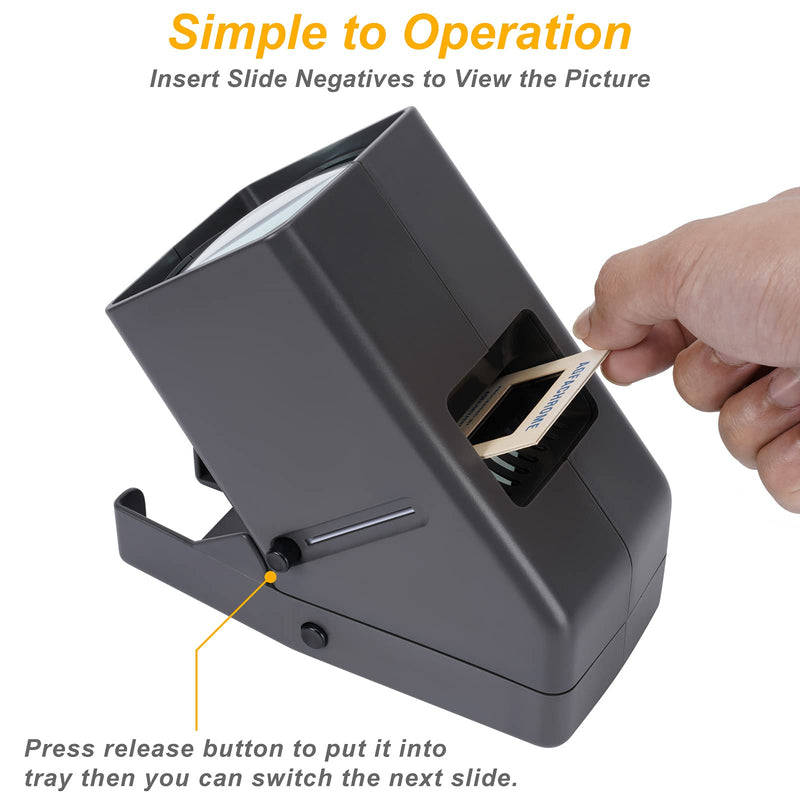 Slide Viewer, 3X Magnification and LED Lighted Illuminated Viewing for Slides and 35mm Film Negatives, USB Powered Cable Included