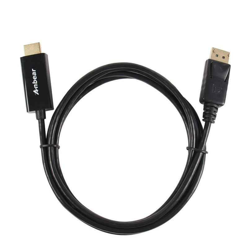 Display Port to HDMI Cable,Anbear Gold Plated Displayport to HDMI Cable 6 Feet(Male to Male) for DisplayPort Enabled Desktops and Laptops to Connect to HDMI Displays