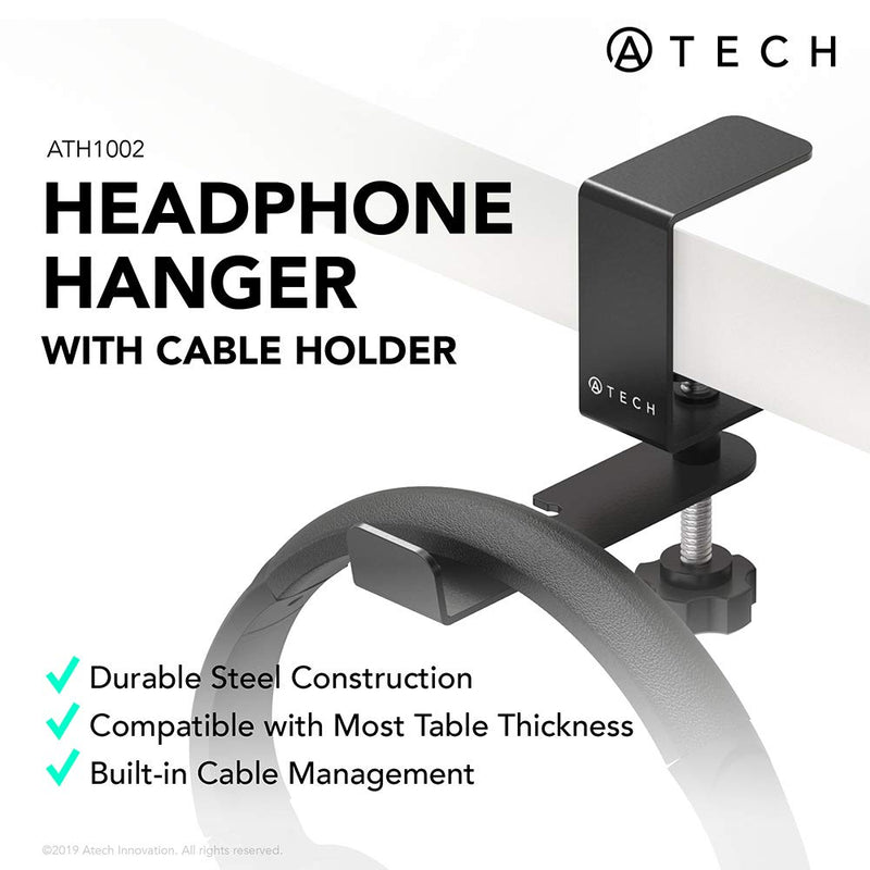 ATECH Bag Hanger, Clothing Accessories Mount with Full 360° Rotating Arm, All Metal Sturdy Clamp, Universal Fit up to 1.57in (40mm) Thickness