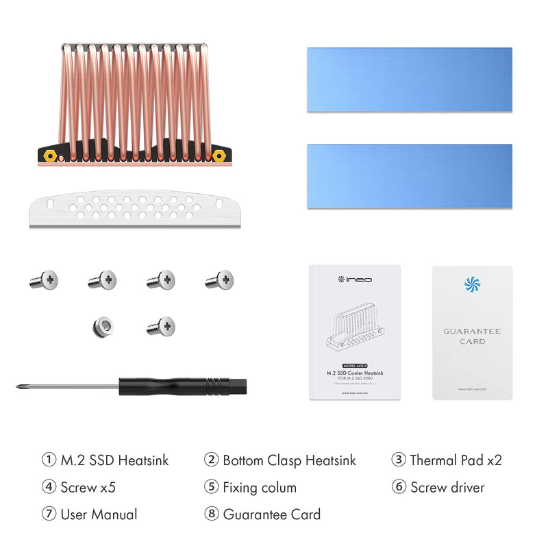 ineo M.2 2280 SSD Pure Cooper Heatsink [M12]