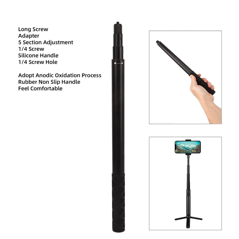 157cm Invisible Selfie Stick for Rs X2 X3, Smartphone Gimbal Extension Pole with Screw Bar for Panoramic Cameras