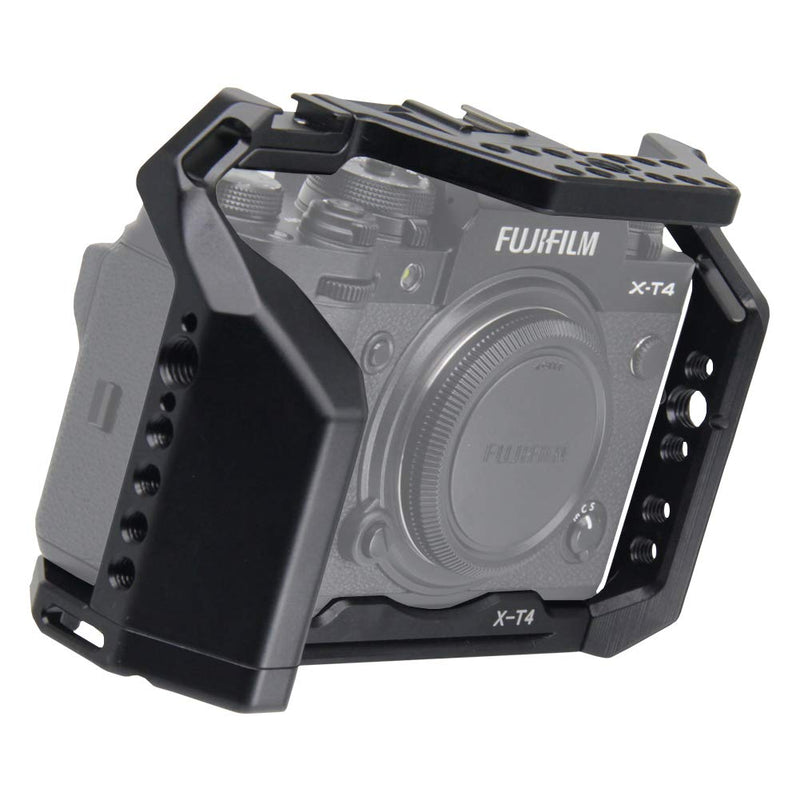 Easy Hood Camera Cage for Fujifilm X-T4 Fuji XT4 Mirrorless Digital Camera, Vlogging Video Shooting Filmmaking Rig Stabilizer with Cold Shoe 1/4" Thread Holes & 3/8" Locating Hole