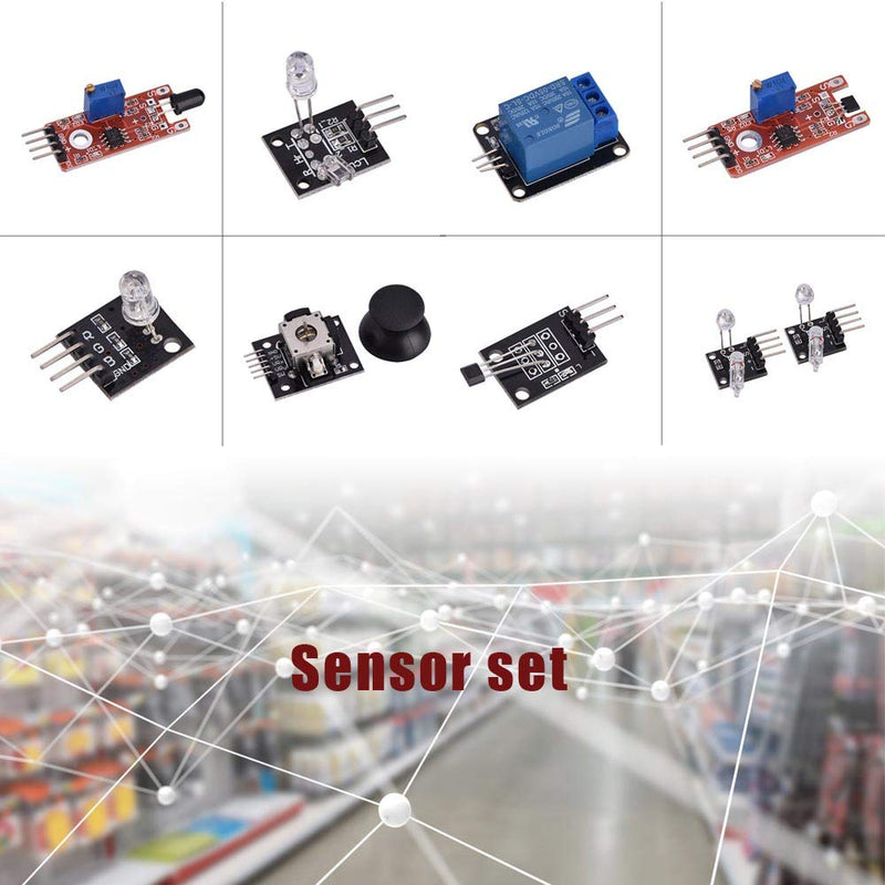 Comidox 37/Set Sensor Assortment Kit 37 in 1 Sensor Module Starter Kit for Arduino MCU Educ(Infrared/Temperature/Avoid Obstacle/Buzzer Sensor etc)