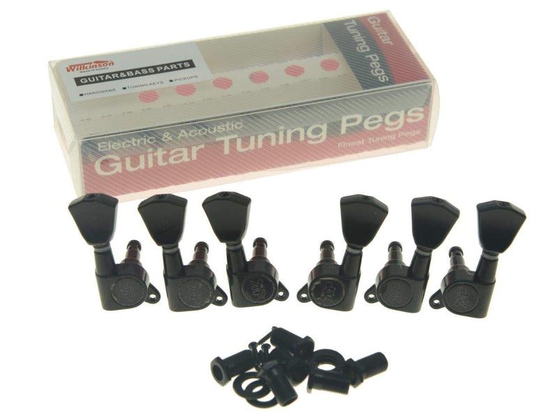 Wilkinson 3x3 Black E-Z Post Guitar Tuners E-Z Post Guitar Tuning Keys Pegs Machine Heads with Tulip Buttons