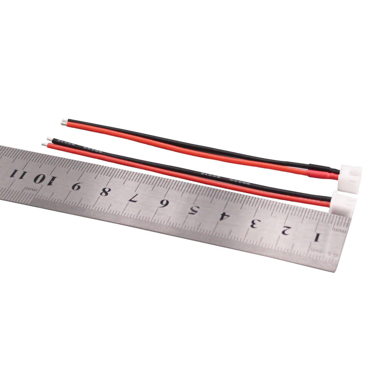 OliYin 10pairs JST-XH 2.54mm 1S 2 Pin Balance Plug Lead Socket Male and Female Connector with 22awg 10cm Silicone Wire Cables