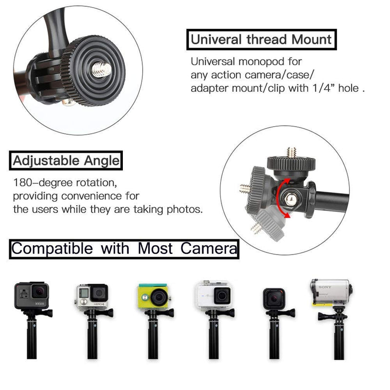 VVHOOY 37inch Waterproof Action Camera Selfie Stick and Universal Mini Tripod Stand Compatible with Gopro Hero 7/6/5/AKASO EK7000 Brave 4/APEMAN/Vantop Moment/Crosstour/Campark/Cooau Action Camera