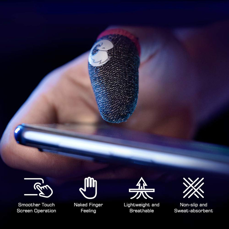 GameSir Mobile Game Controller Finger Sleeve Sets,Gaming Finger Sleeve Anti-Sweat Breathable Full Touch Screen Sensitive Shoot Aim Joysticks Mobile Phone Games(2pack)