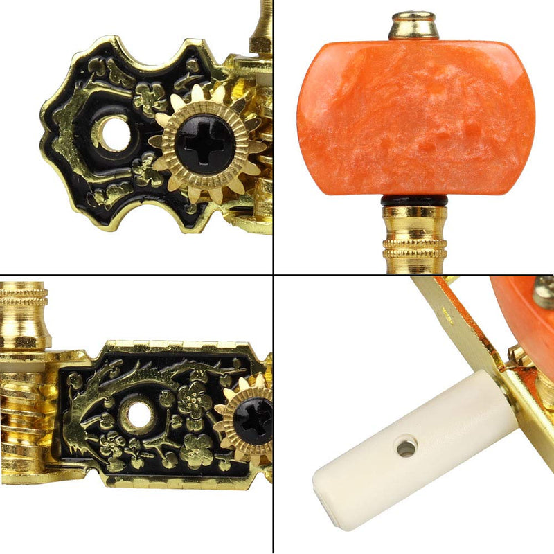 Mr.Power Guitar Tuners Machine Heads 3+3 Set Tuning Keys Machine Pegs for Classical Guitar(Black Style, Agate Color Button) Black Style