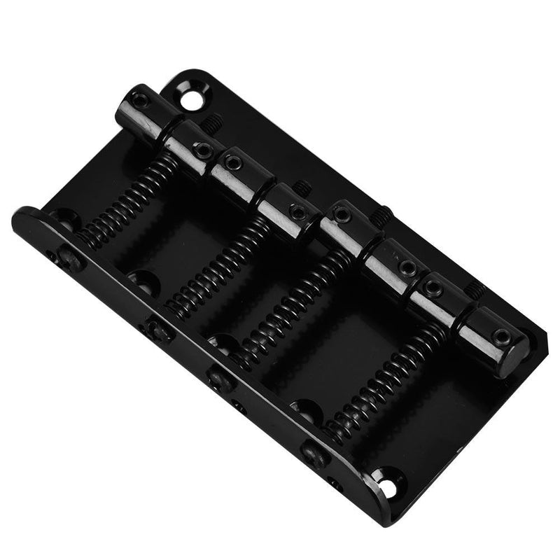 Tbest 4 String Bass Guitar Bridge, Professional Metal Four-String Bass Bridge for 4-String Electric Bass Guitar Black