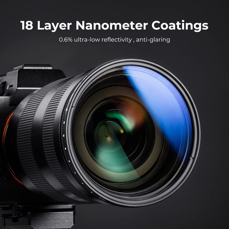 K&F Concept 43mm Variable ND Lens Filter ND2-ND400 (1-9 Stops) 18 Multi-Layer Coatings Adjustable Neutral Density Ultra Slim Lens Filter for Camera Lens (K-Series)