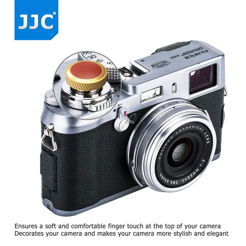 JJC Soft Camera Shutter Release Button Cap for Fujifilm Fuji X-T30 II X-T30II X-T20 X-T10 X-E4 X-T4 X-T3 X-T2 X-Pro3 X-Pro2 X100V X100F X100T X-E3 for Sony RX10 IV III RX1RII RX1R RX1 Golden Brown