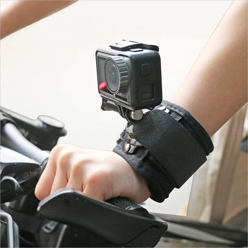360 Degree Rotating Arm Mount Strap Wrist Strap Mount Compatible with gopro Hero 10 Black,Hero 9/8/7/6/5 Black,Wrist Strap Band Holder Cycling Mount for DJI Osmo Action,Xiaomi Yi and More