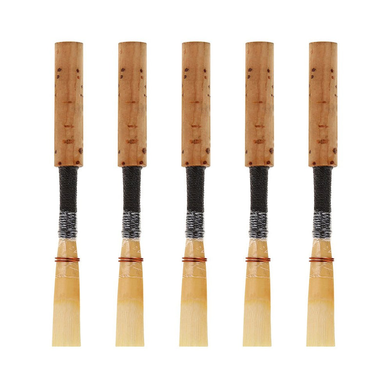 5Pcs Oboe Reeds, Medium Soft Handmade Oboe Reeds with Transparent Tube Sleeve Woodwind Instrument Accessories