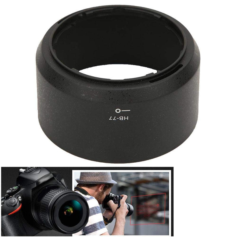Mugast HB-77 Camera Lens Hood,Portable Plastic Sun Shade,Professional Replacement Lens Hood Shade Accessory for Nikon AF-P DX NIKKOR 70-300mm f / 4.5-6.3G ED/VR Lens.(Black)