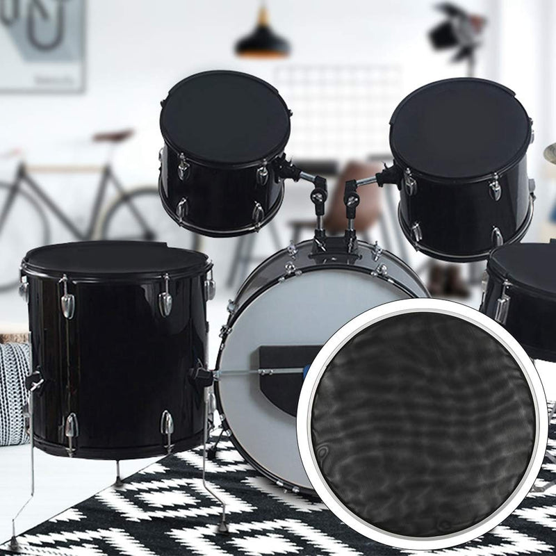 Mesh Drum Head 2Pcs 2ply Mesh Drum Head Silent Pad Skin Black 10inch Percussion Instrument Parts Black