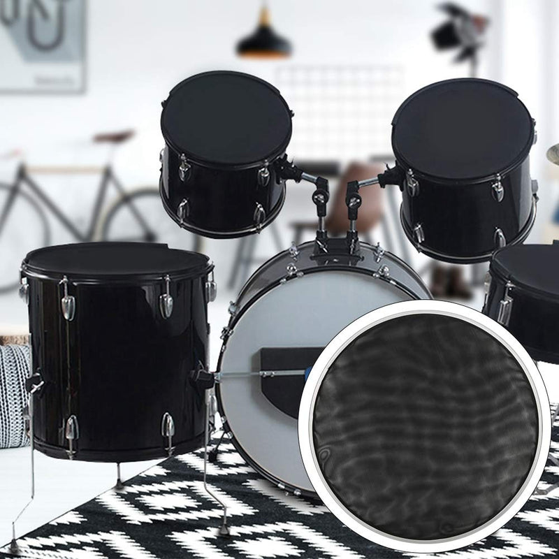 Bnineteenteam Drumhead Pack Drum Mesh Heads Silent 10 Inches Drum Set Percussion Drum Kit Replacement Parts Black