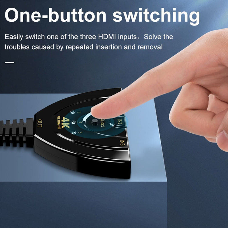 HDMI Splitter 3 in 1 Out, Ukiism 3-Port HDMI Switcher Selector with 3.9FT HDMI Cable,Supports 4K 30Hz 3D 1080P HDCP2.2 for PS5 PS4 Xbox DVD Player Fire Stick Apple TV PC