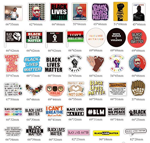 Black Lives Matter Stickers, 50PCS African Americans Stickers ACLU Women Rights Stickers for Water Bottles, Vinyl Waterproof Laptop Stickers(Black Rights and Woman Rights)