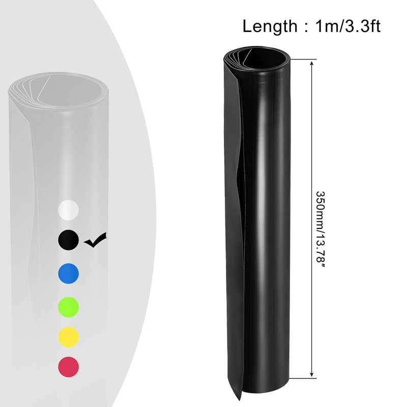 MECCANIXITY Battery Wrap PVC Heat Shrink Tubing 350mm Flat 1m Black Good Insulation for Battery Pack