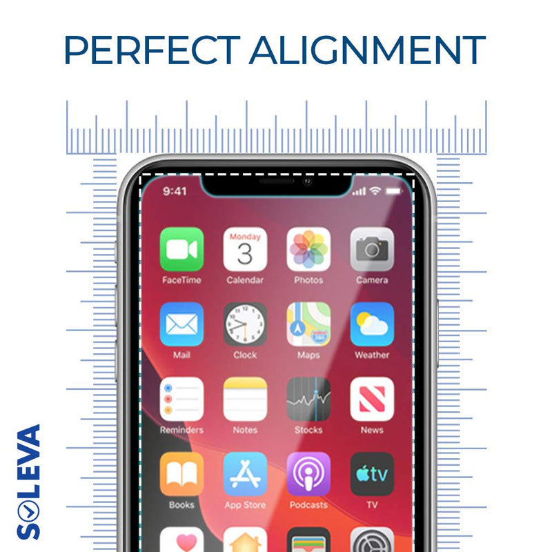 SOLEVA Screen Protector Compatible with iPhone 12 Pro Max 6.7-inch 0.33mm Tempered Glass with Optimal Clarity, Anti-Scratch, Anti-Fingerprint, Easy Installation, Works with Most Case, 3-pack Clear