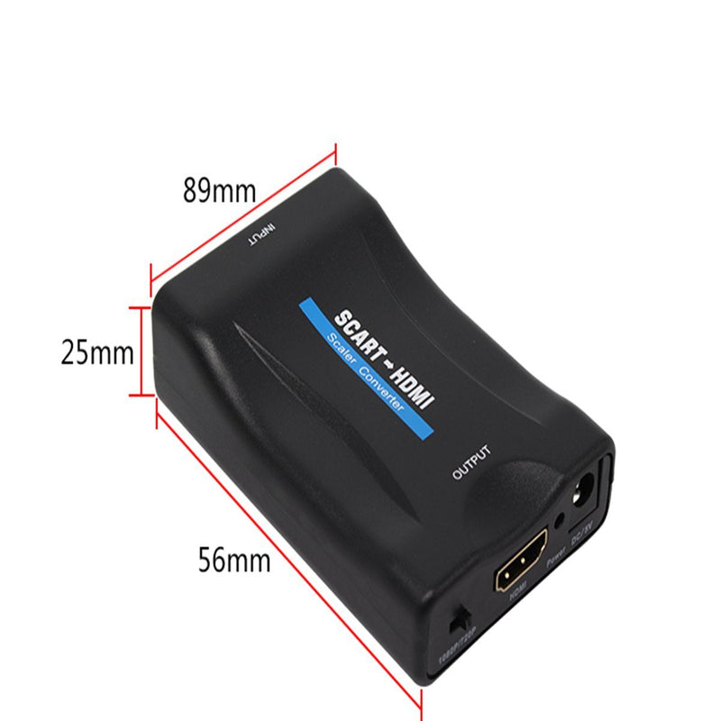 1080P SCART to HDMI Video Audio Upscale Converter Adapter for HD TV DVD for Sky Box STB Plug and Play