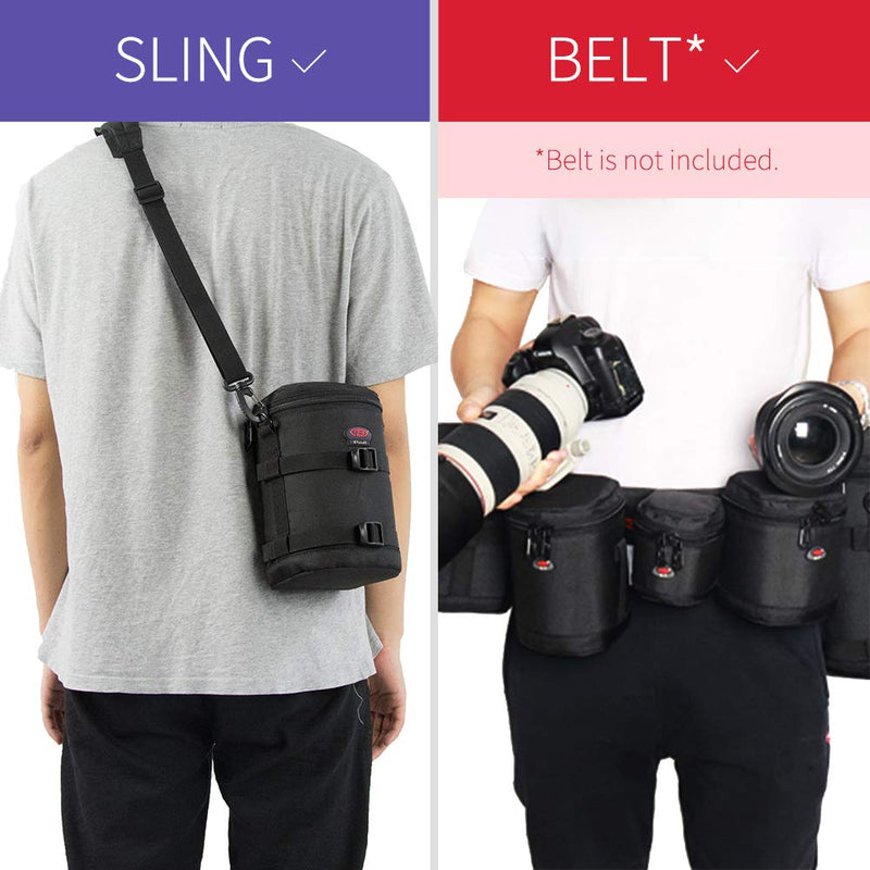 Camera Lens Case DSLR Camera Lens Bag Fits for Canon Nikon Pentax Sony Olympus Panasonic and Other Camera Lens BL-0006