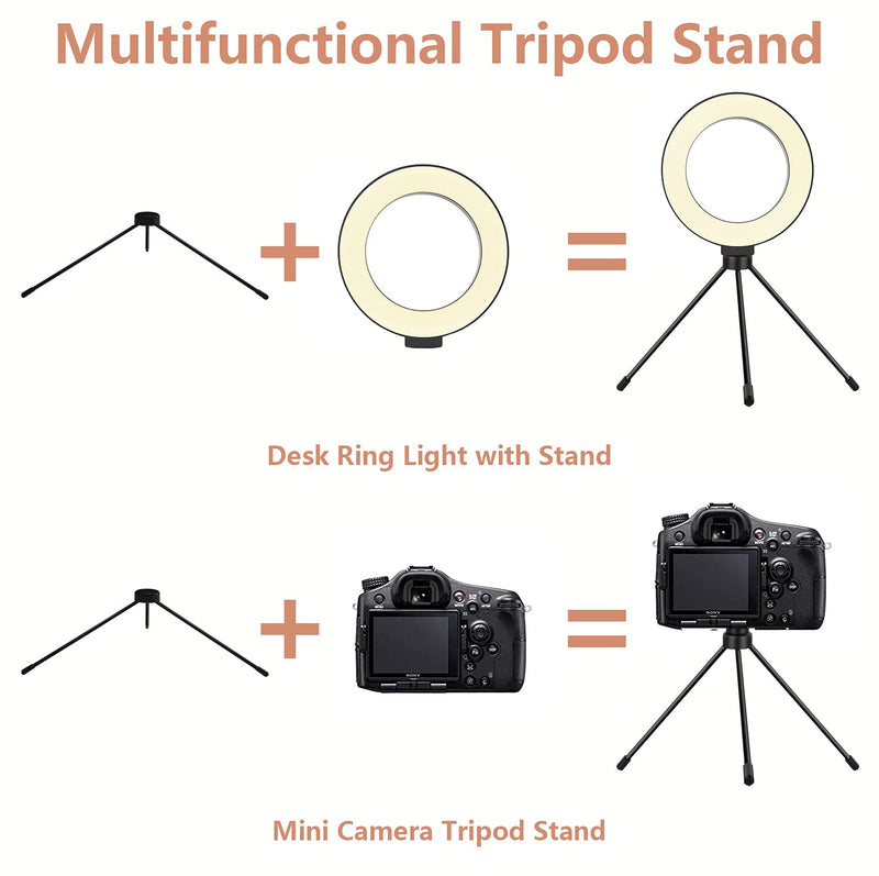 SUMCOO Makeup Light Ring with Stand, Mini Small Ring Light with Stand for Desk 8", Live Streaming & YouTube Video, 3 Light Modes 8 inches for makeup