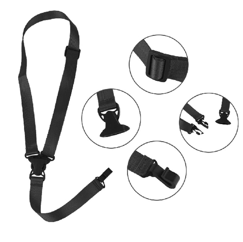 Adjustable Nylon Buckle Ukulele Neck Strap Belt String Musical Instrument Accessories with Hook for Soprano Concert Tenor Ukulele Black