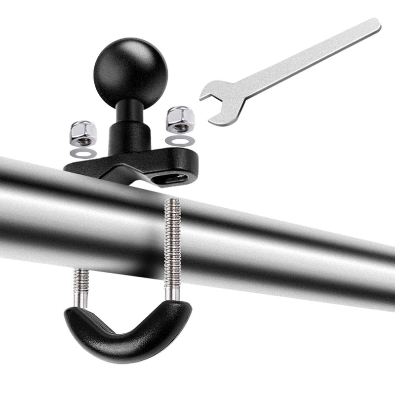 WADAHEFA 360° Rotating Bicycle and Motorcycle Handlebar mounting Bracket, with 1/4 Screw Double Ball Head Aluminum Alloy Clamping arm, for GoPro Hero9/8/7/6/5/sport Camera Accessories.