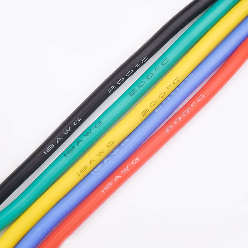 18 AWG Stranded Electrical Wire 18 Gauge Tinned Copper Wires Flexible Silicone Electric Hookup Wire Kit OD:2.3mm, 5 Colors 16.4ft/5m Each, DIY/Automotive/Home/Power Wiring Kit by Sznnzd™ 5 Colors each 16.4Ft 18AWG-Stranded
