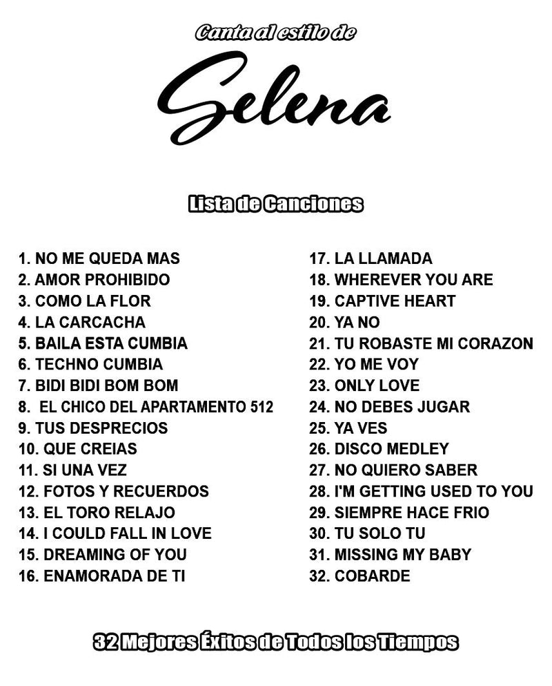 Karaoke Selena DVD 32 Best songs Ever