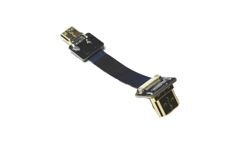 Short Flat Slim Thin HDMI Mini FPV HDMI Cable Mini HDMI Male to Standard HDMI Full HDMI Male 90 Degree Angle for Canon 5D3 5D2 Panasonic lumix GH3 GH2 Sony nex 5N 5T 5R 7N DJI Drone Gimbal (5CM) 1.97inches-Mini-Standard 5CM
