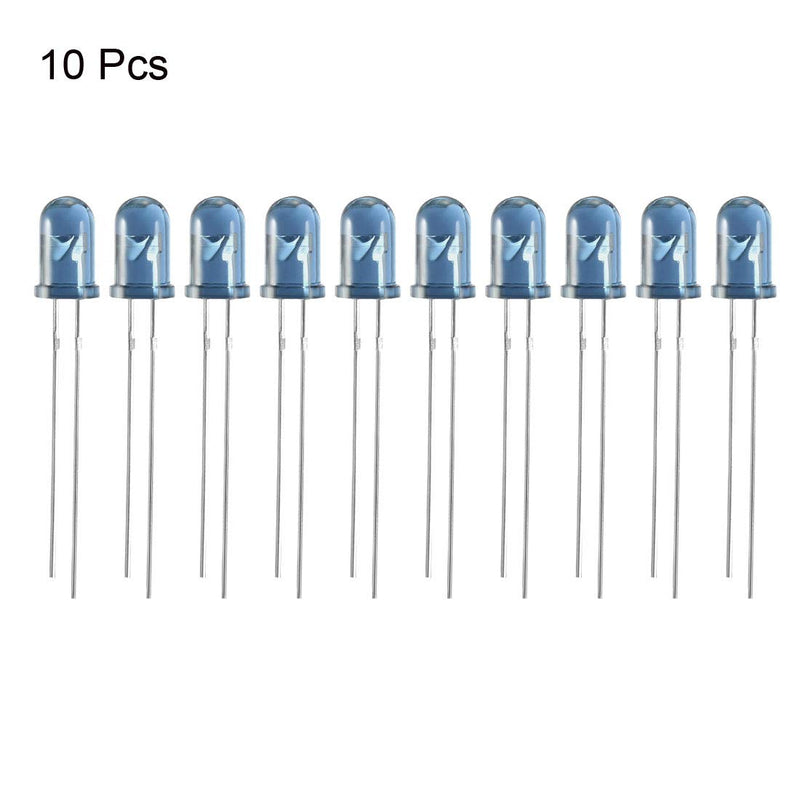 uxcell 10pcs 5mm 940nm Infrared Emitter Diode DC 1.35V LED IR Emitter Light Emitting Diodes Clear Blue Round Head TSAL6200