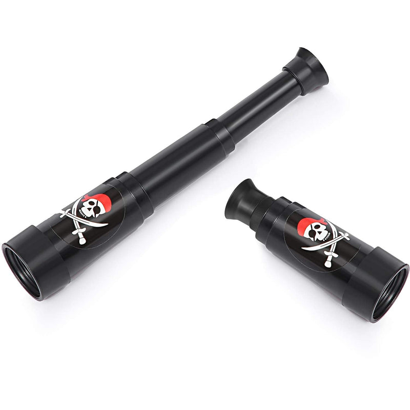 Gejoy 12 Pieces Plastic Pirate Telescopes Pirate Theme Party Telescopes Mini Telescopes Toy for Party Favor Supplies, Black