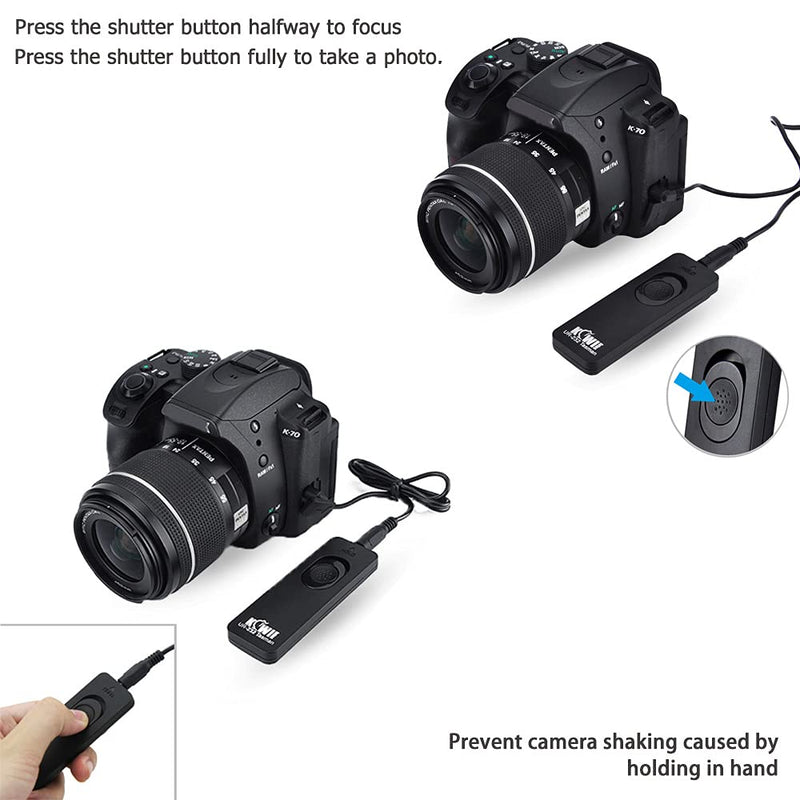 Kiwifotos MC-DC2 Remote Switch Shutter Release Cord for Nikon Z7 Z7II Z6 Z6II Z5 D750 D780 P1000 D7500 D7200 D5600 D5500 D5300 D5200 D5100 D5000 D3300 D3200 D7000 D7100 D610 D600 & More Nikon Camera For Nikon N3