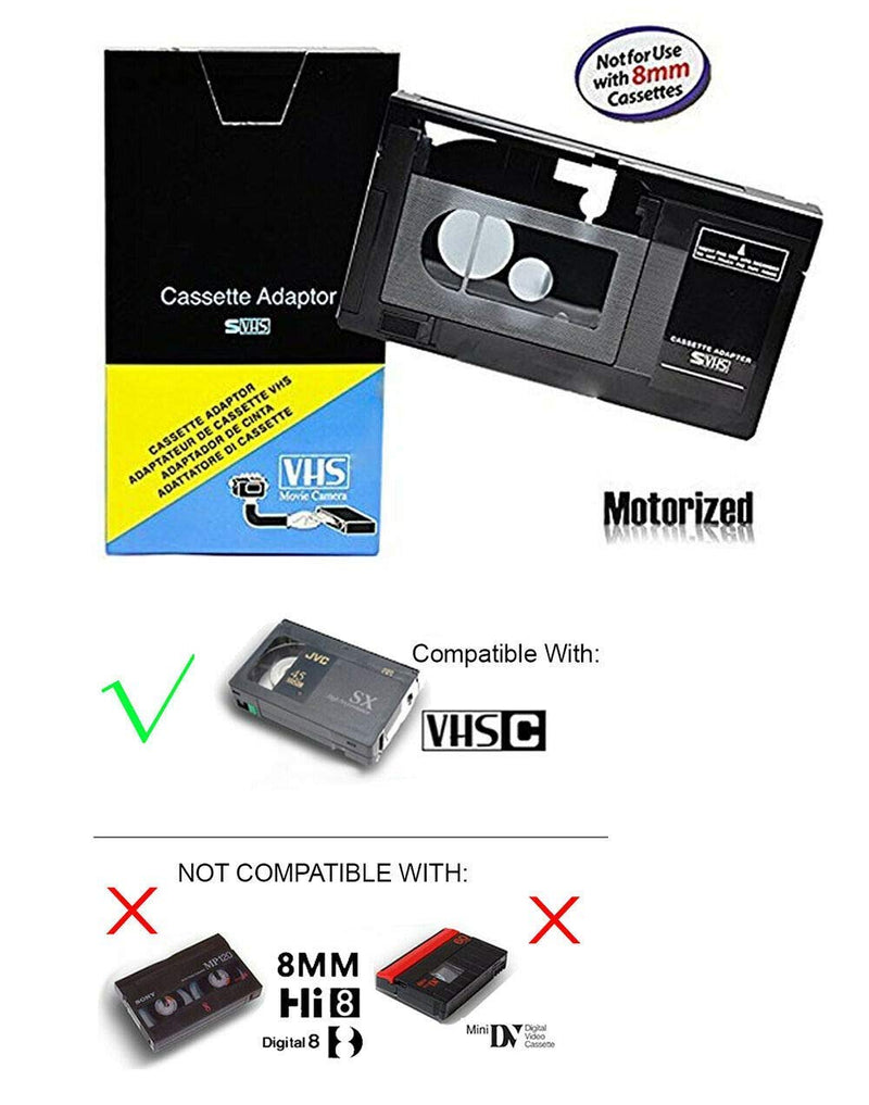 Motorized VHS-C Cassette Adapter for JVC C-P7U CP6BKU C-P6U,Panasonic PV-P1,RCA VCA115 + LensPen Lens Cleaner + 1 VCC113 Micro-Fiber Cloth™