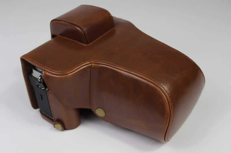 X-T4 Case, BolinUS Handmade PU Leather Fullbody Camera Case Bag Cover for Fujifilm Fuji X-T4 XT4 with 16-80mm 18-55mm 18-135mm 10-24mm 16-50mm Lens Bottom Opening Version (Coffee) Coffee
