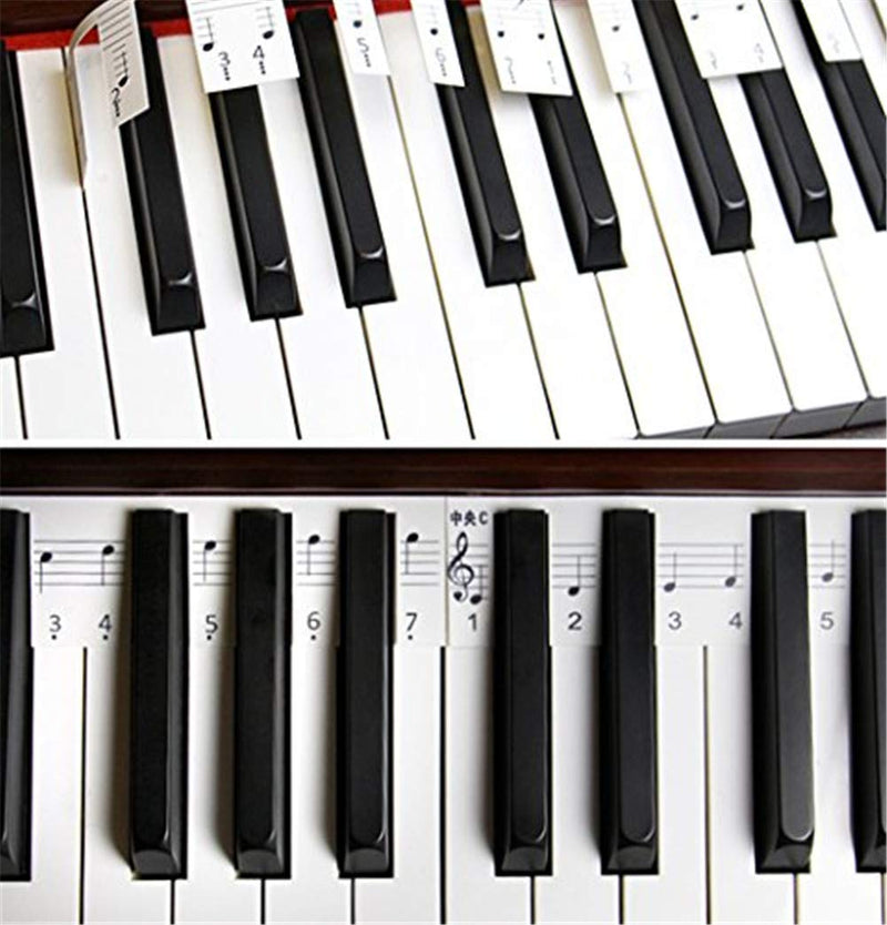 Piano Stickers for Learning Piano or Keyboard ，Overall Installation,No Glue ，No Need to Cut,Easy to Carry ，Reusable, Upgraded Version and Good Quality