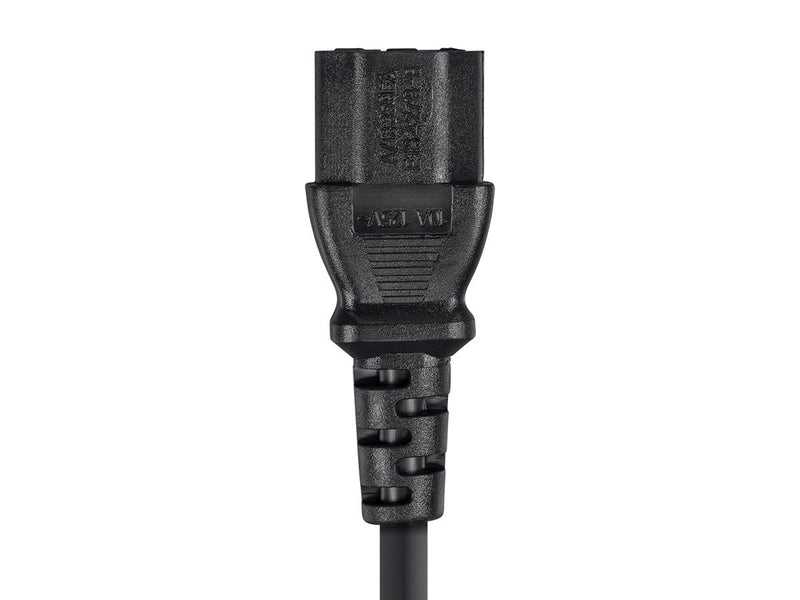 Monoprice 3-Prong Extension Cord - 1.5 Feet - Black | IEC 60320 C14 to IEC 60320 C13, 18AWG, 10A, 125V