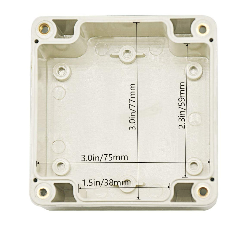 Zulkit Junction Box ABS Plastic Dustproof Waterproof IP65 Universal Electrical Boxes Project Enclosure Gray 3.3 x 3.2 x 2.2 inch (83 x 81 x 56 mm) 3.3" x 3.2" x 2.2"